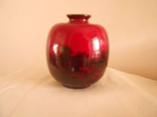 Lovely Royal Doulton "Flambe" Specimen/Cabinet vase with country scene : Hard to find
