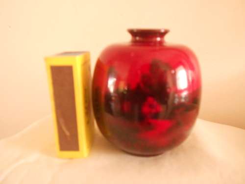Lovely Royal Doulton "Flambe" Specimen/Cabinet vase with country scene : Hard to find