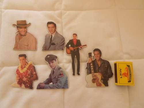 FABULOUS Framed ELVIS, Ltd Ed 29/500, original film cells, Rye By Post, 6 Large Elvis Fridge Magnets