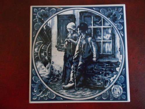 Pair of Beautiful DELFT TILES (Oude Molen Fabriek) in "as new" condition : Price is for the Pair