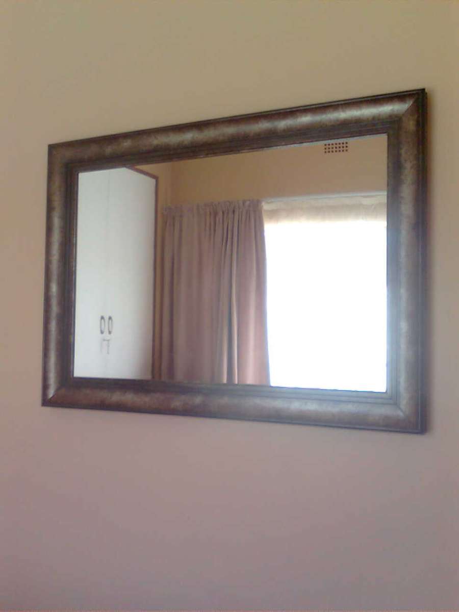 Double edged wooded mirror plus frame