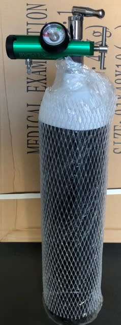 Oxygen tank 340L Oxygen size D with oxygen regulator