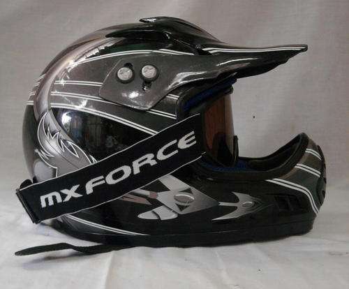 VR-1 OFFROAD HELMET WITH MX FORCE TINTED GOGGLES (SIZE S)