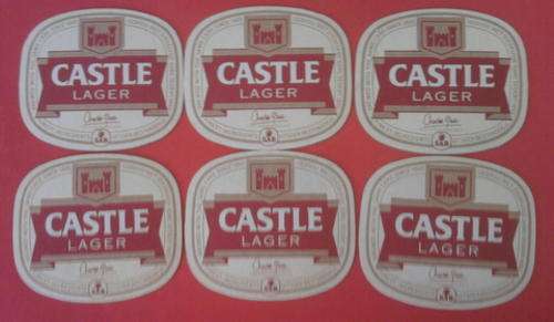 SET OF 6 CASTLE LAGER COASTERS [THEY ARE NOT NEW COASTERS]