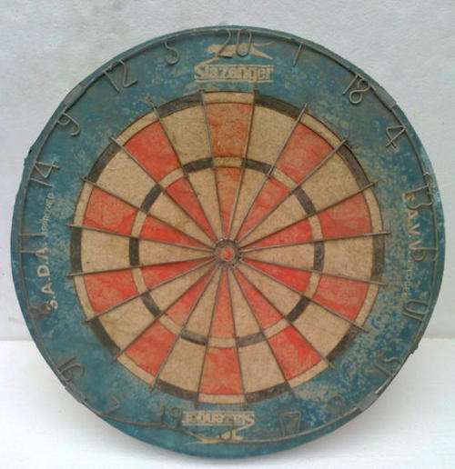 This Dartboard has never been hung. It has lots of skuff marks from been pushed around