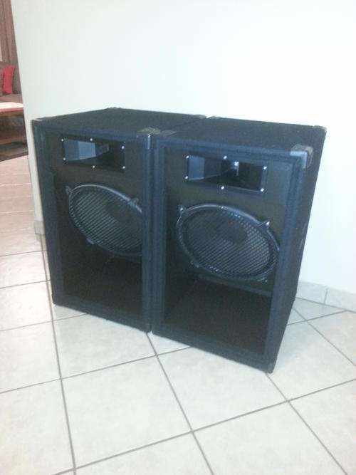 Pair of 15" Two Way Bass Bin Speakers