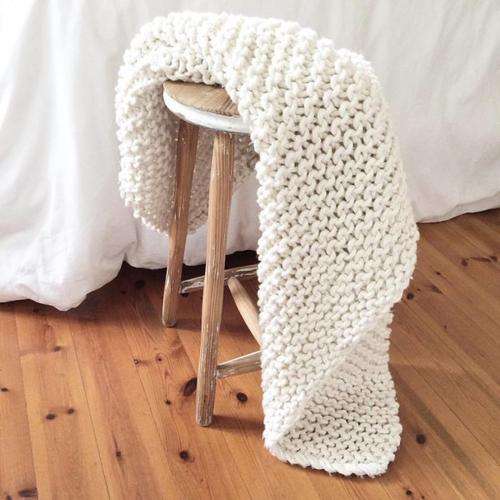 100% Cotton Chunky Knit Baby Blanket, Tummy Time Blanket