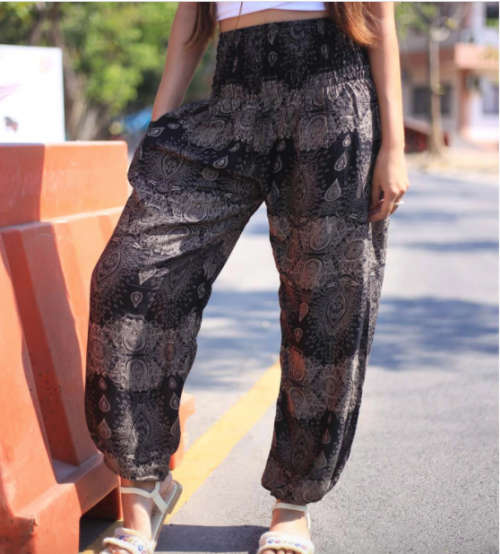 L/XL Gypsy Pants, harem pants, Shibori, Beach, Aladdin pant, Tie-dye pants, summer Hippy,