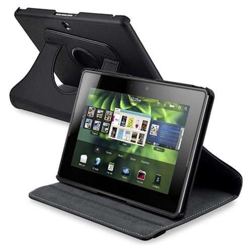 Blackberry Playbook black 360 rotating leather case + FREE STYLUS