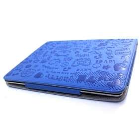 Ipad 3 blue leather graffiti case