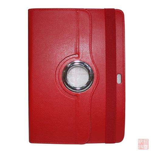 Samsung galaxy tab 10.1 P7500,P7510 red 360 rotating leather case