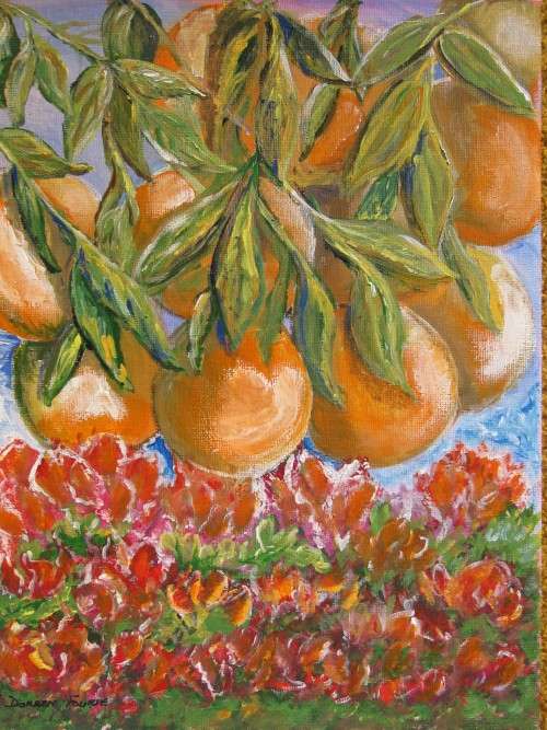 Original A4 acrylic painting on canvas by Doreen Fourie