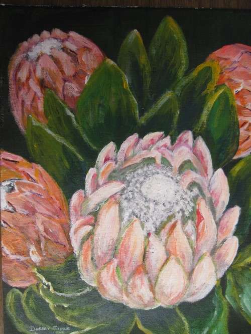 An original A4 acrylic painting by Doreen Fourie