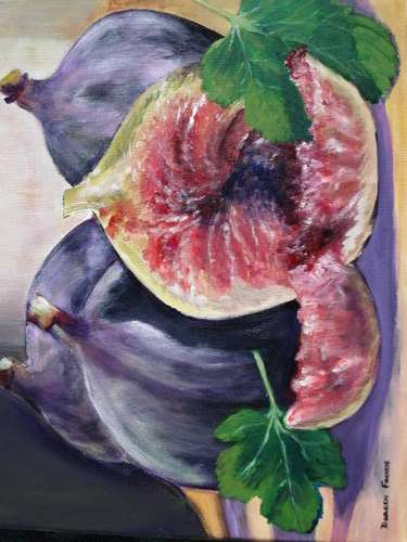 Delicious ripe figs 500x400x18 acrylic canvas by Doreen Fourie