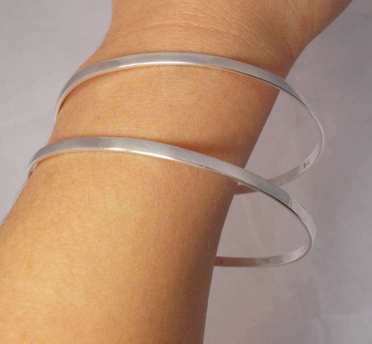 Pretty Sterling Silver Bangles - Set of 2!