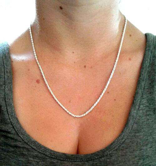 Sparkling Sterling Silver Rope Necklace