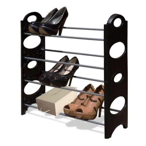 Shoe Rack - 4 Tier Black