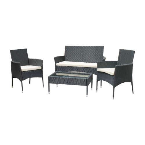 Rattan Jakarta - 4pc Grey / Cream