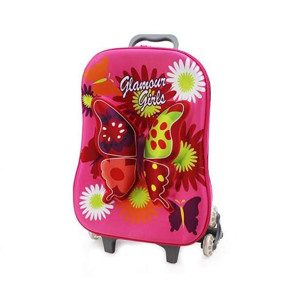 Kids Backpack Trolley Bag 3D Butterfly