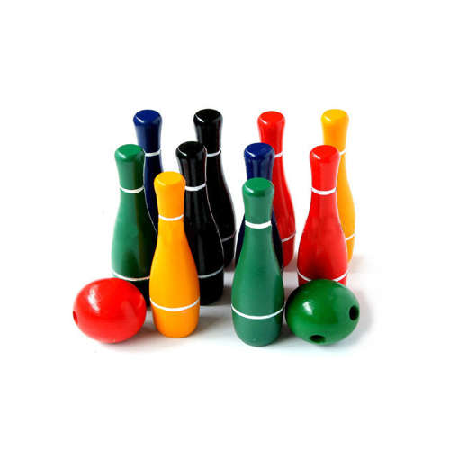 Wooden Colour Bowling Game
