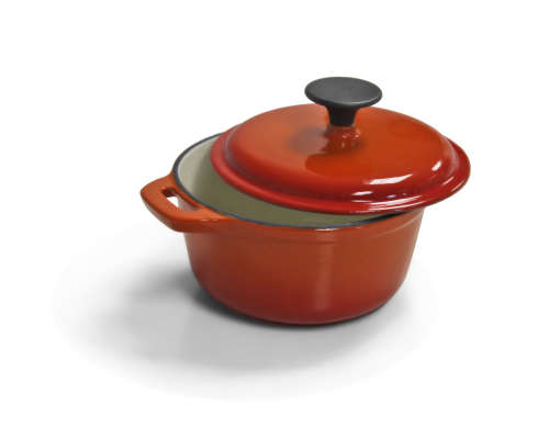 Cast Iron Single FL sml Casserole Orange