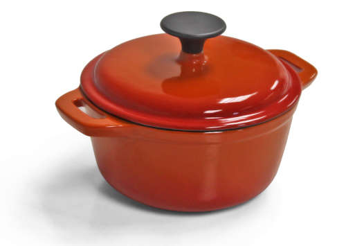 Cast Iron Single FL Med Casserole Orange