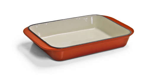 Cast Iron Single FL Roasting Pan - Orang