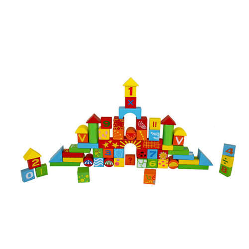 Toy - Wooden Printed Blocks 61Pcs