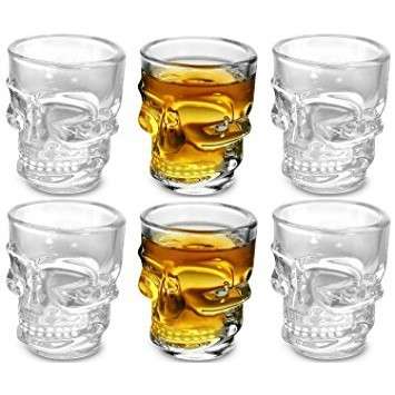 Skull Glass Combo | 6 Shot Glasses + 1 x 500ml Shot Glass