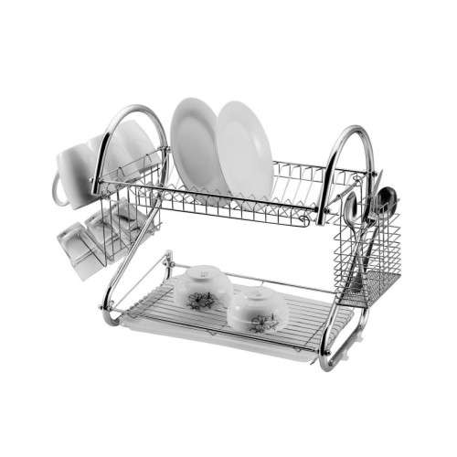 Fine Living Double Layer Dishrack - Chrome