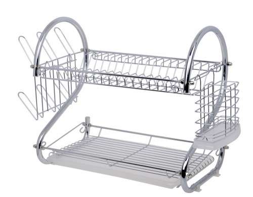 Fine Living Double Layer Dishrack - Chrome