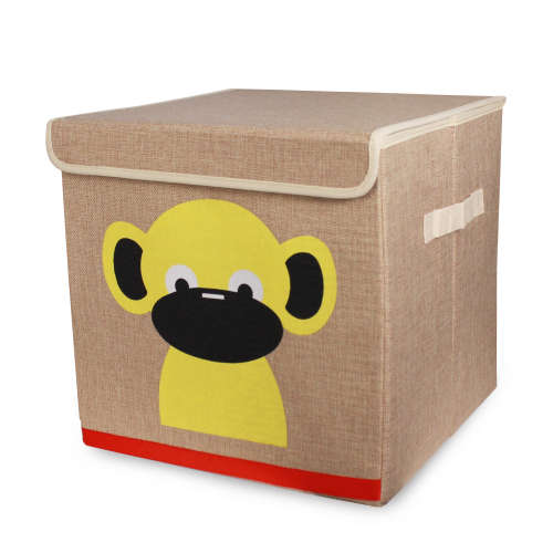 2 x Kid's Animal Canvas Storage Boxes