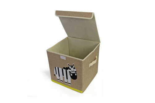 2 x Kid's Animal Canvas Storage Boxes
