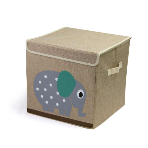 2 x Kid's Animal Canvas Storage Boxes