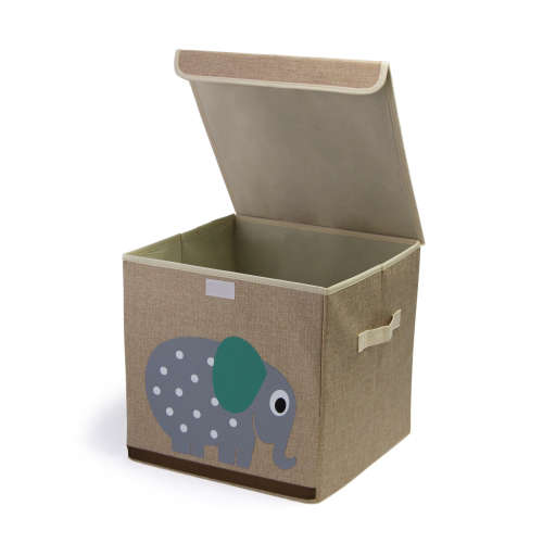 2 x Kid's Animal Canvas Storage Boxes