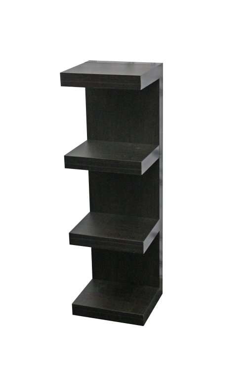Juno Shelves - Piller - 4 shelf - Black Wood Grain