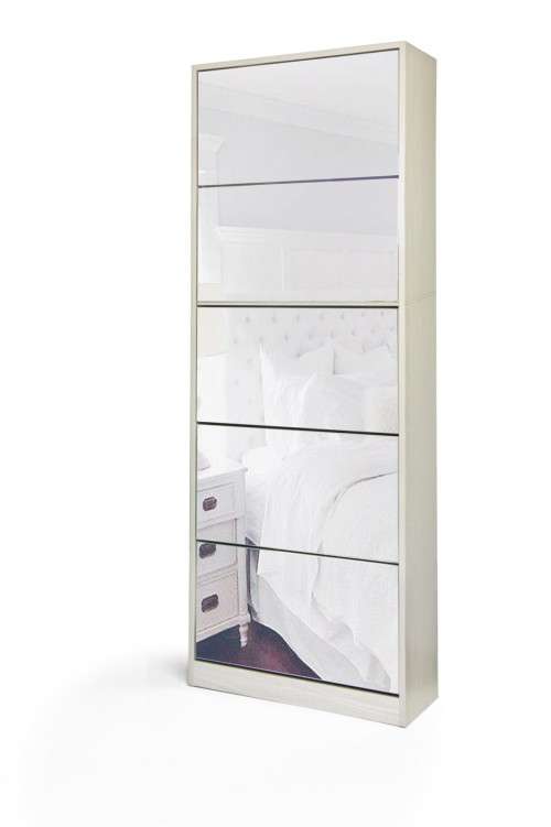 Mirror Shoe Cabinet - Stackable