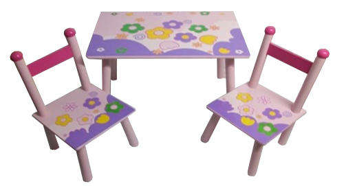 Kids Table &Chairs- Pink Flower