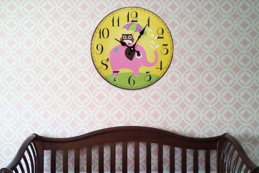 Clock Pink Elephant