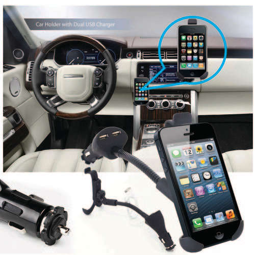 Universal Flexi Cell/GPS Holder with Charger