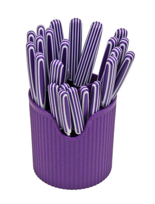 Cutlery in a Stand - Purple