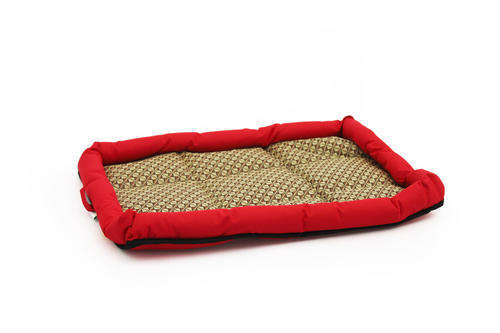 Dog Pad - Rectangular Rattan Red Medium