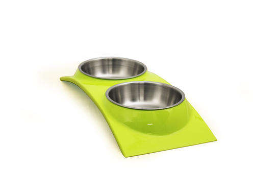 Pet - Retro Duo Feeder Yellow