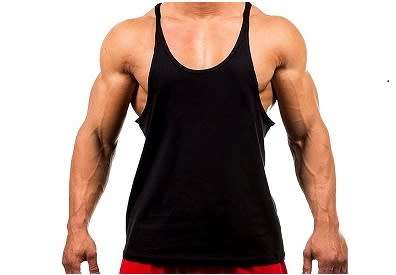Protect Clothing Men's gym or bodybuilding stringer vest -plain