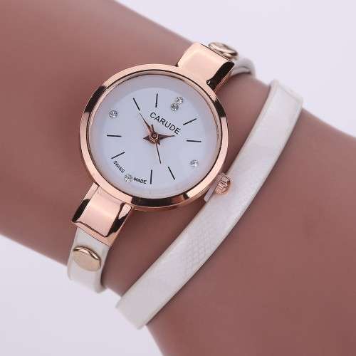 Ladies Leather Stainless Steel Watch