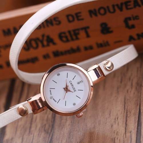 Ladies Leather Stainless Steel Watch