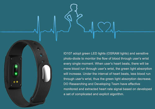 ID107HR Fitness Tracker with Heart Rate