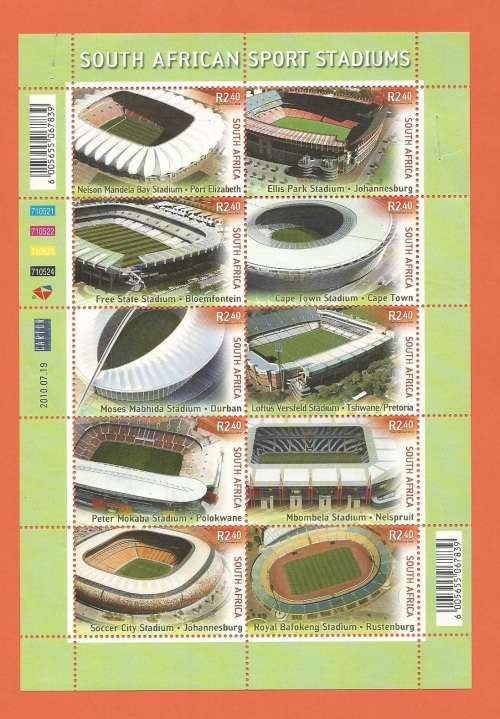 2010 S A Sport Stadiums - Full Sheetlet