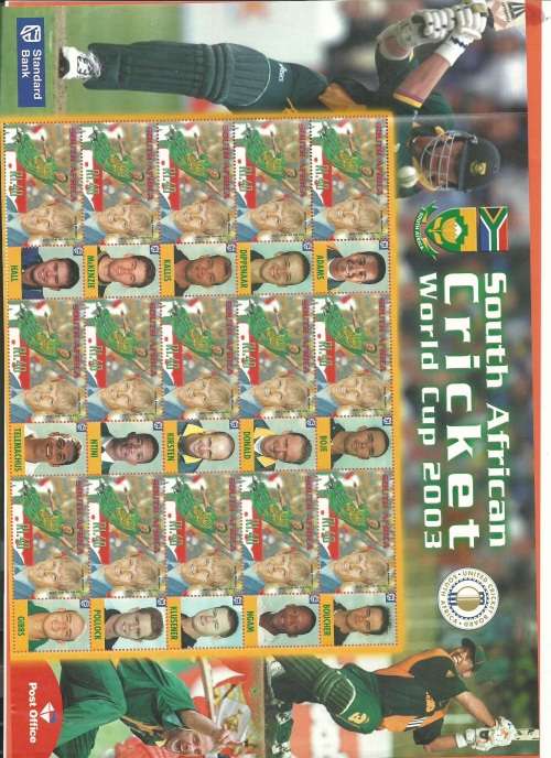 2003 South African World Cup - Sporting Heroes - Full Sheet