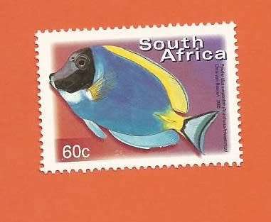 2000 RSA 7th Definitive Series - Colourful SA - Fishes,Birds,Butterflies & Flowers - Powder-blue Sur